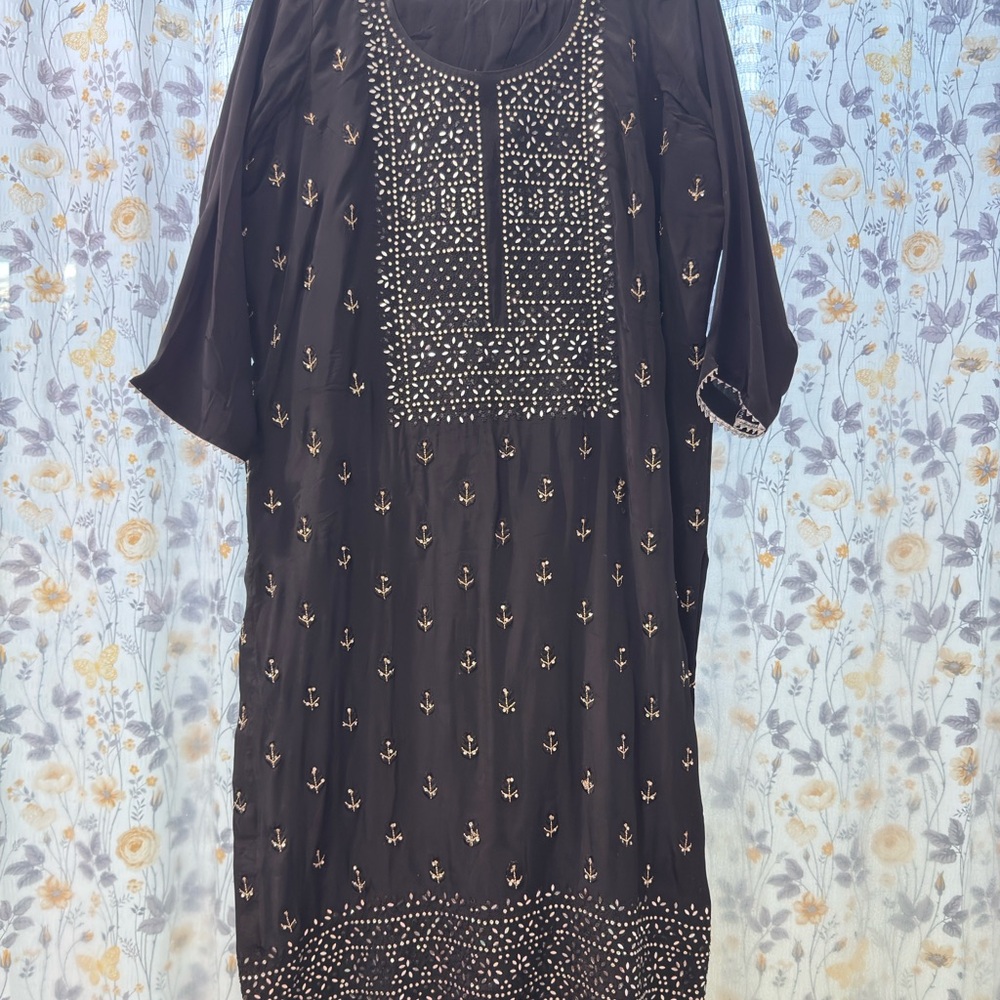 Ethnic Indian Wear Black and White Kurta